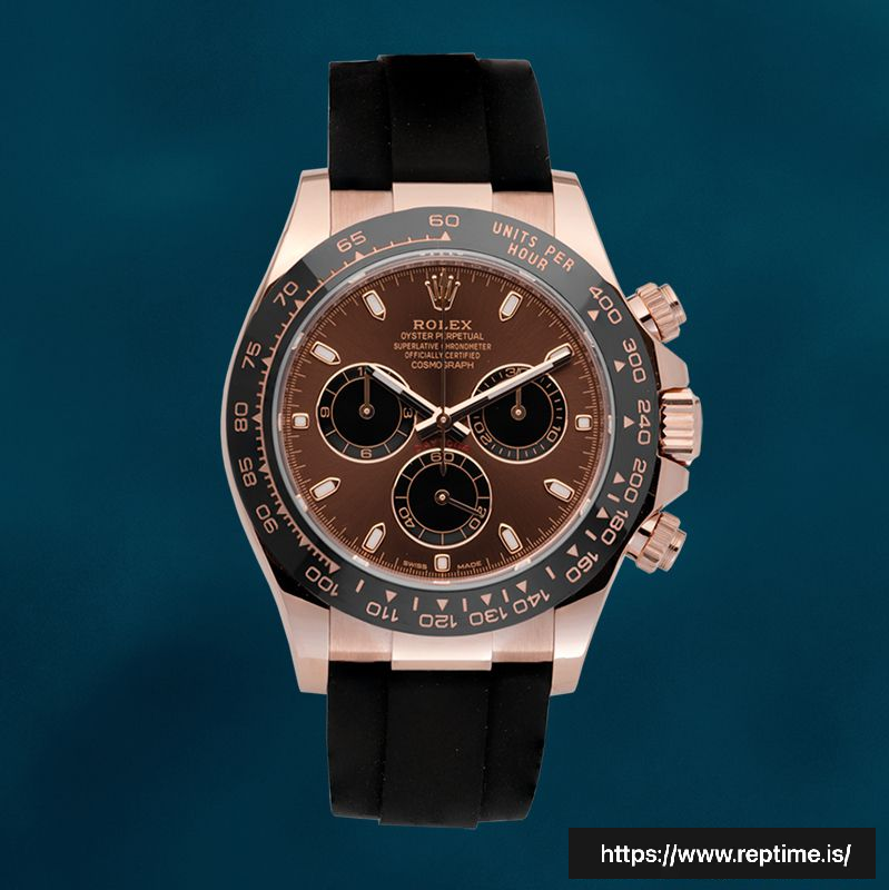 Rolex Daytona Men’s 40mm m116515ln-0041 Rubber Band Rose Gold-tone