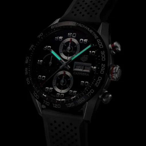 TAG Heuer Carrera Men Automatic Black Rubber Watch CBN2A1AA.FT6228