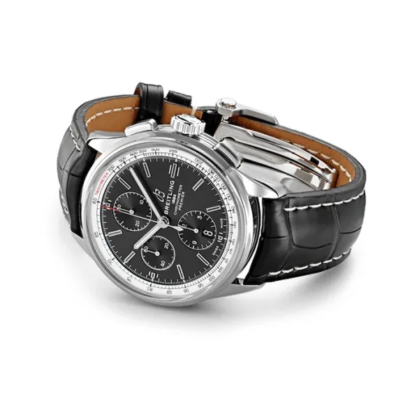 Breitling Premier Men Automatic Black Crocodile Watch A13315351B1P1