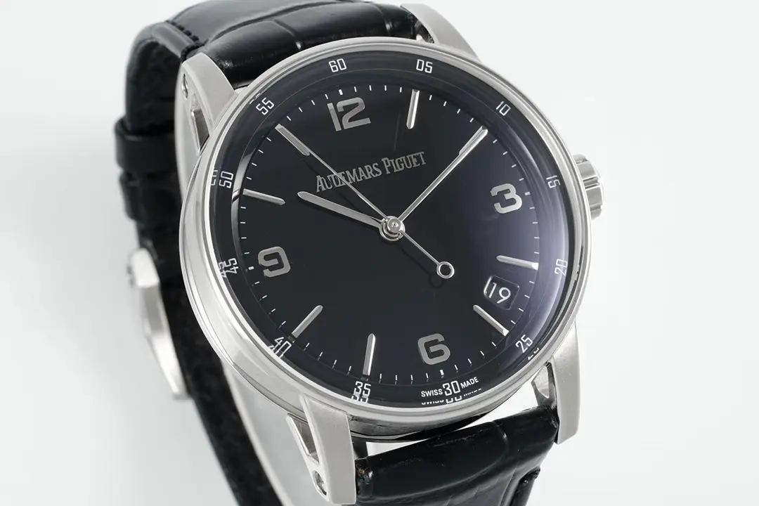 watch Audemars Piguet CODE 11.59 Blue Dial Three-Hand Automatic Watch   41mm Stainless Steel Case with Black Leather Strap