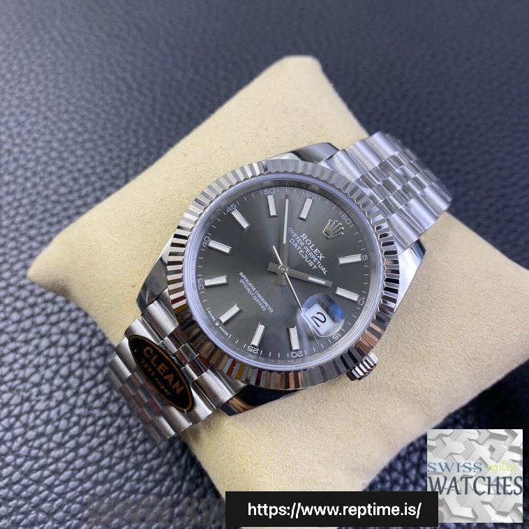 ROLEX DATEJUST GRAY DIAL STAINLESS STEEL 41MM SWISS REPLICA m126334.0024