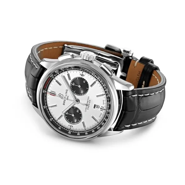 Breitling Premier Men Automatic Black Crocodile Watch AB0118221G1P1