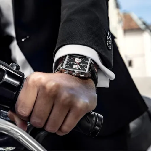 TAG Heuer Monaco Men Automatic Black Alligator Watch CBL2113.FC6177