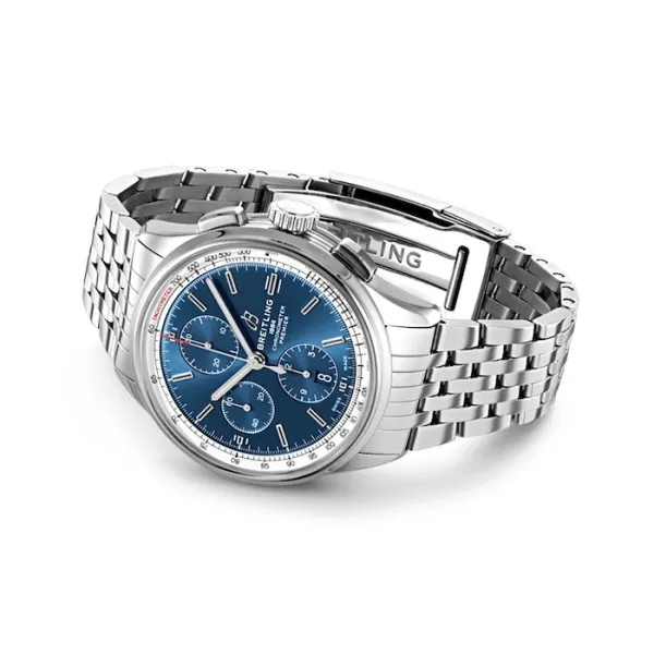 Breitling Premier Men Automatic Blue Stainless Steel Watch A13315351C1A1