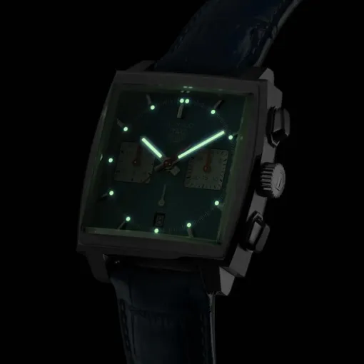 TAG Heuer Monaco Men Automatic Blue Leather Watch CBL2111.FC6453