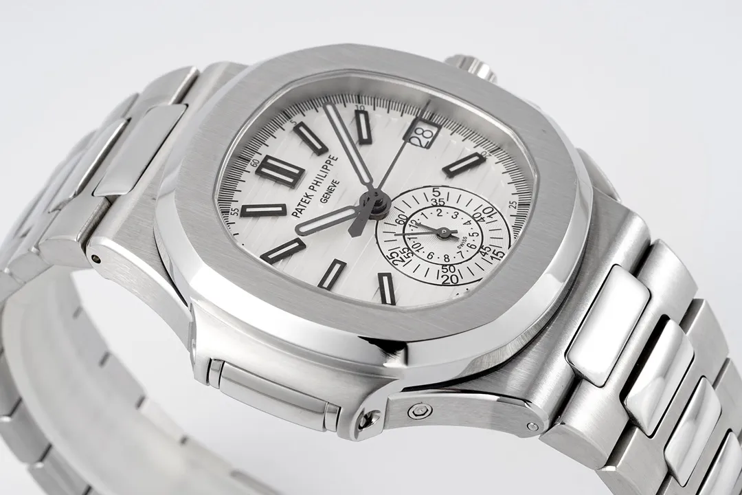 Patek Philippe Silver Nautilus Chronograph Watch