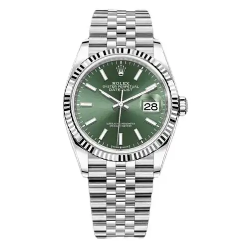 Rolex Datejust 36 Green Index Oystersteel White Gold Jubilee 106234