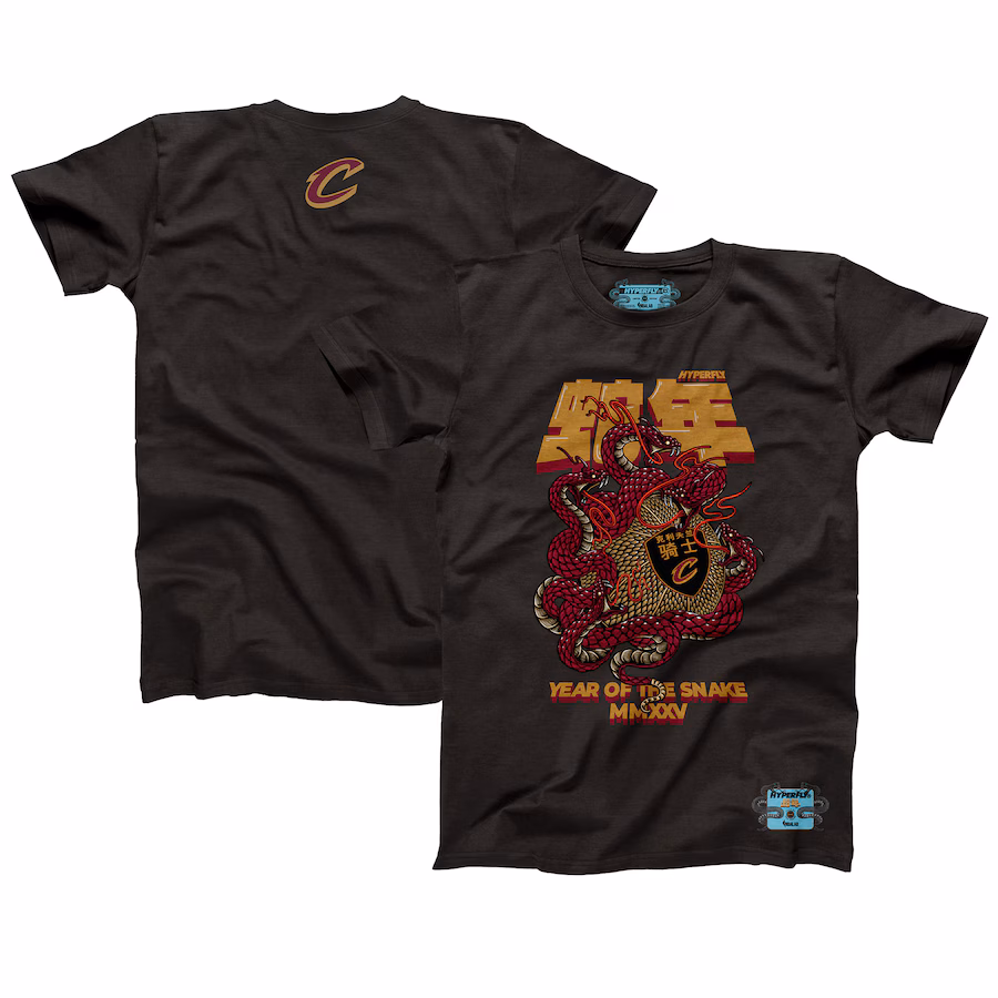 Unisex Cleveland Cavaliers NBALab x Hyperfly Heather Black Year of the Snake Lunar New Year Collection T-Shirt - Jersey