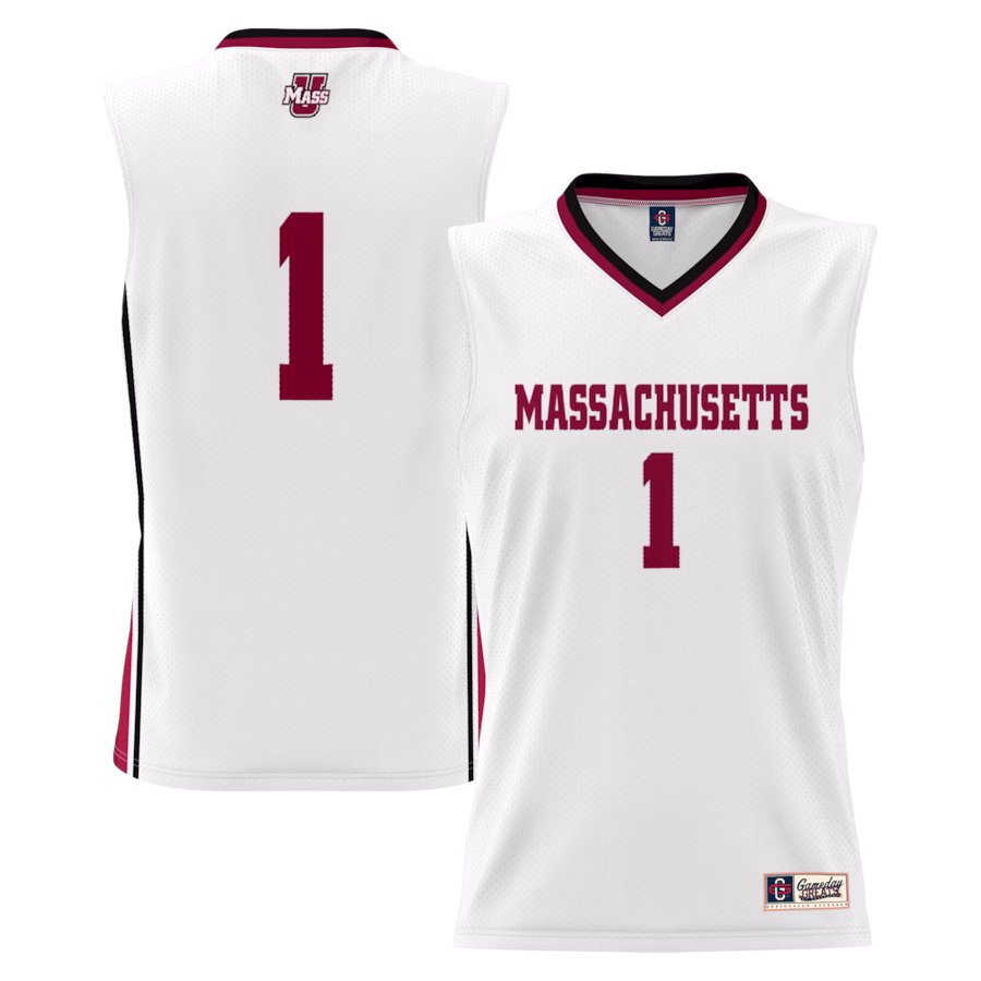 #1 UMass Minutemen GameDay Greats Youth Lightweight Basketball Jersey - White - Jersey