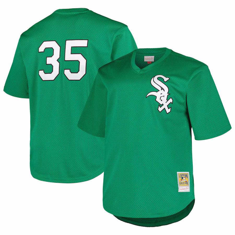 Men's Chicago White Sox Frank Thomas Profile Kelly Green Big & Tall Cooperstown Collection Mesh Batting Practice Jersey - Jersey