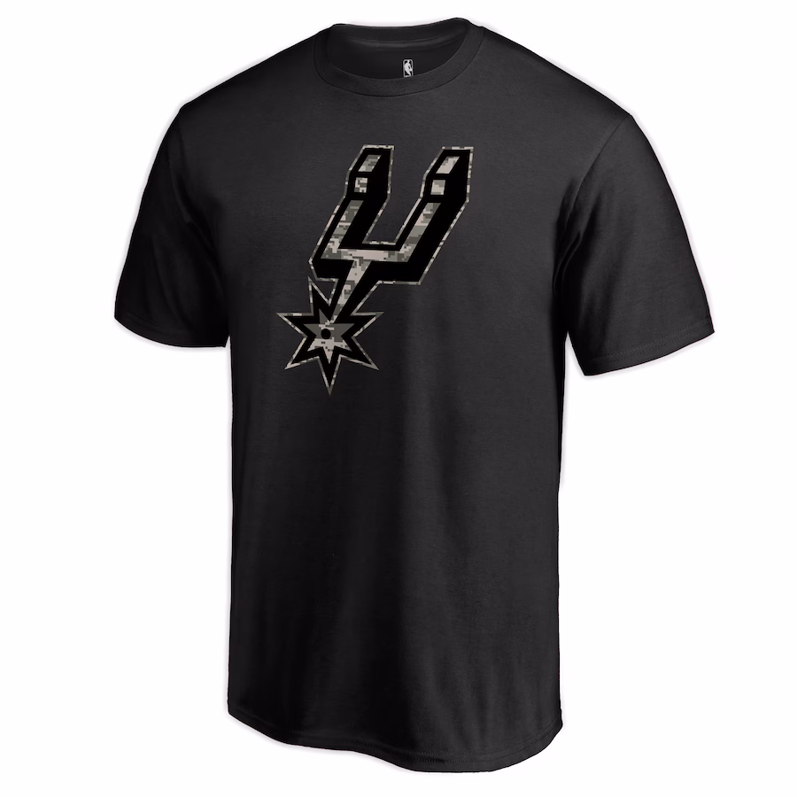Men's San Antonio Spurs Black Cloak Camo T-Shirt - Jersey