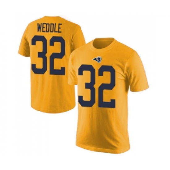 Men's Los Angeles Rams #32 Eric Weddle Gold Rush Pride Name & Number T-Shirt - Jersey