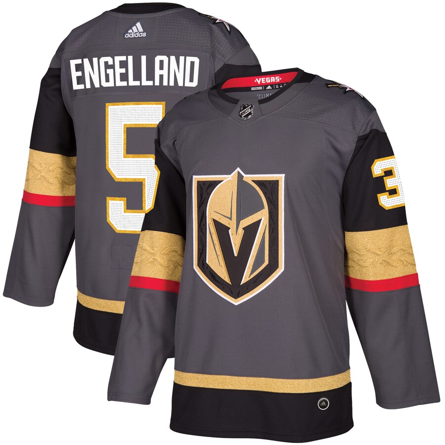 Men's Vegas Golden Knights Deryk Engelland adidas Gray Alternate Authentic Player Jersey - Jersey