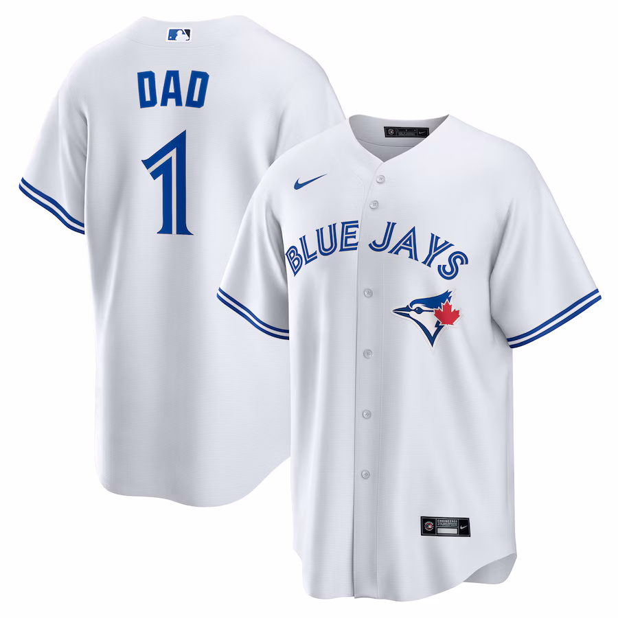 Men's Toronto Blue Jays Nike White #1 Dad Home Replica Jersey - Jersey