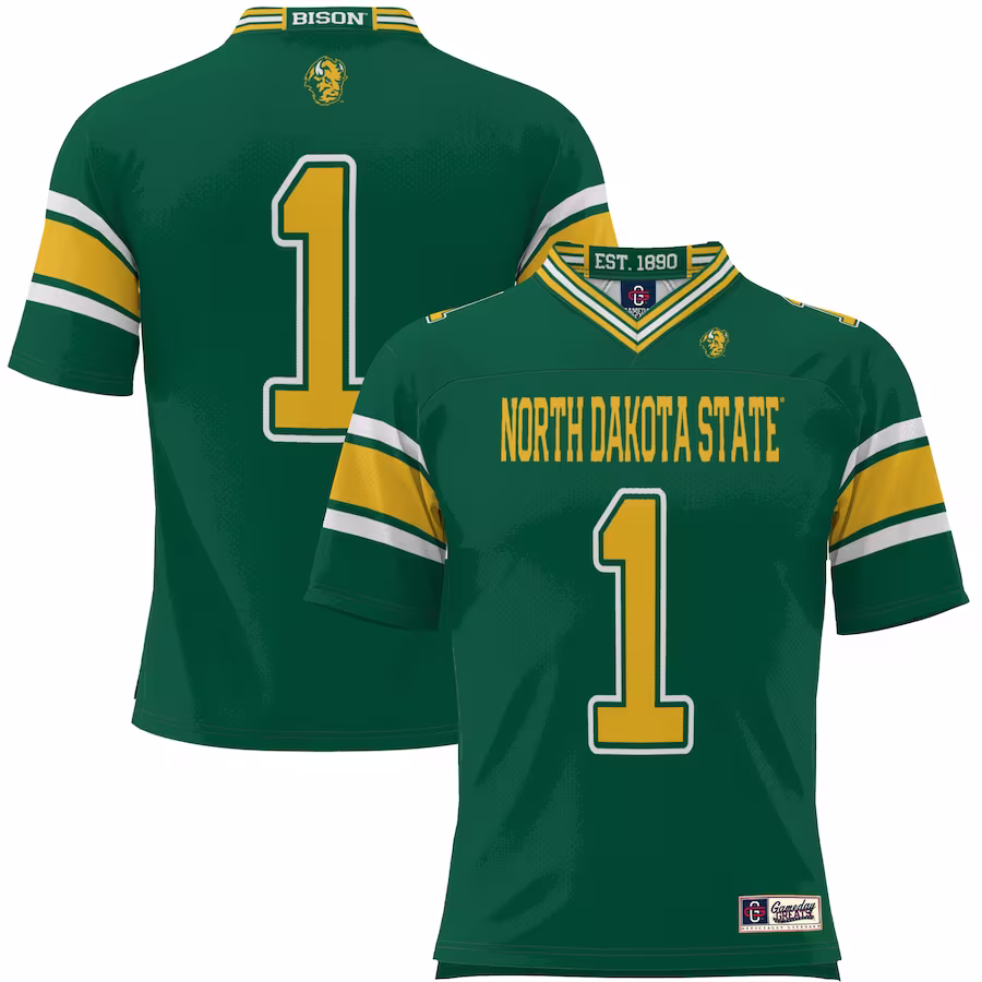 #1 NDSU Bison GameDay Greats Youth Endzone Football Jersey - Green - Jersey