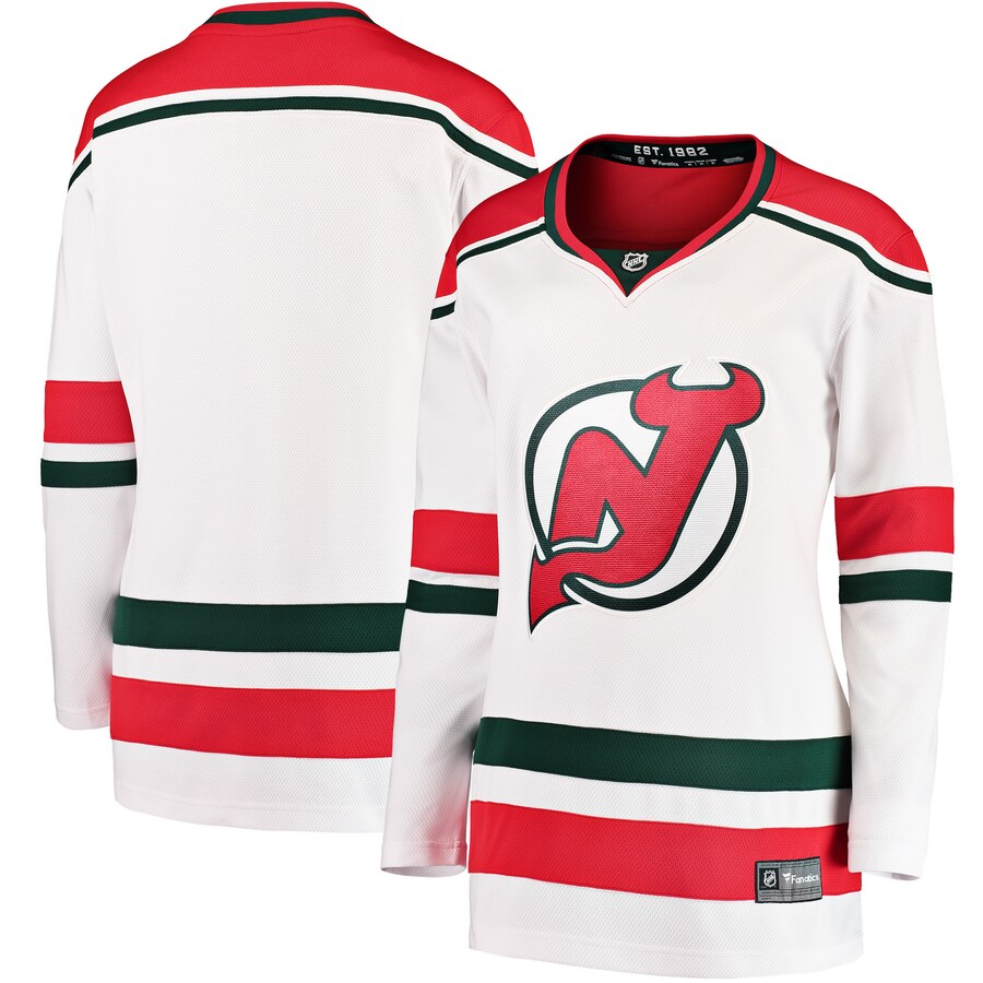 Women's New Jersey Devils Fanatics Branded White 2022/23 Heritage Premier Breakaway Jersey - Jersey