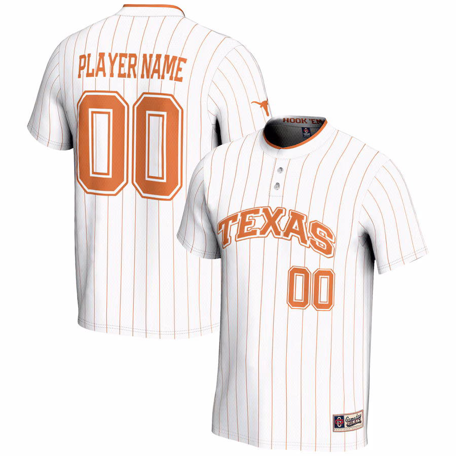 Texas Longhorns GameDay Greats Youth NIL Pick-A-Player Lightweight Softball Jersey - White - Jersey