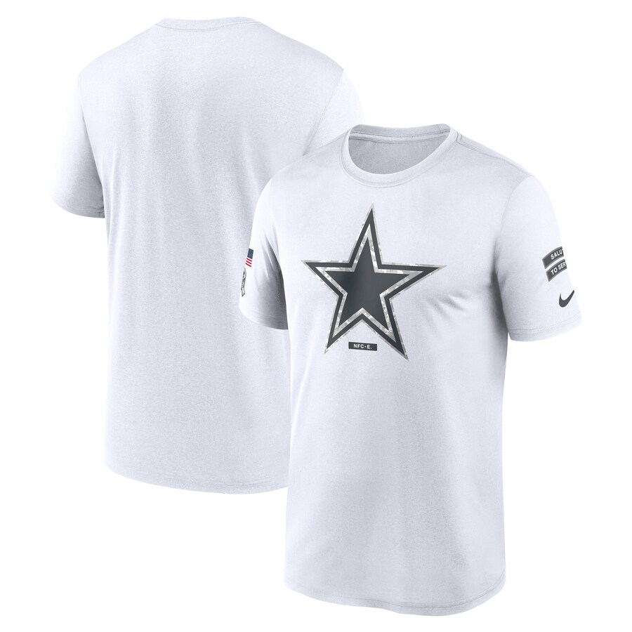Men's Dallas Cowboys Nike White 2024 Salute To Service Legend Performance T-Shirt - Jersey