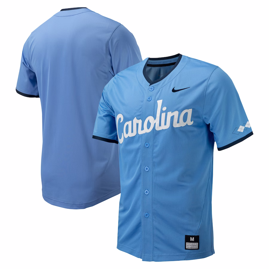 North Carolina Tar Heels Nike Replica Full-Button Baseball Jersey - Carolina Blue - Jersey