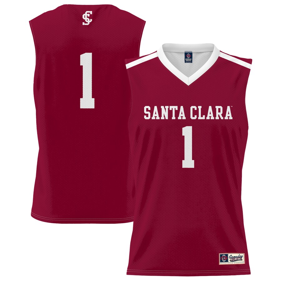 Youth GameDay Greats #1 Maroon Santa Clara Broncos Lightweight Collegiate Basketball Fashion Jersey - Jersey