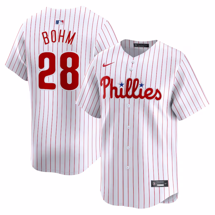 Men's Philadelphia Phillies Alec Bohm Nike White Home Limited Player Jersey - Jersey