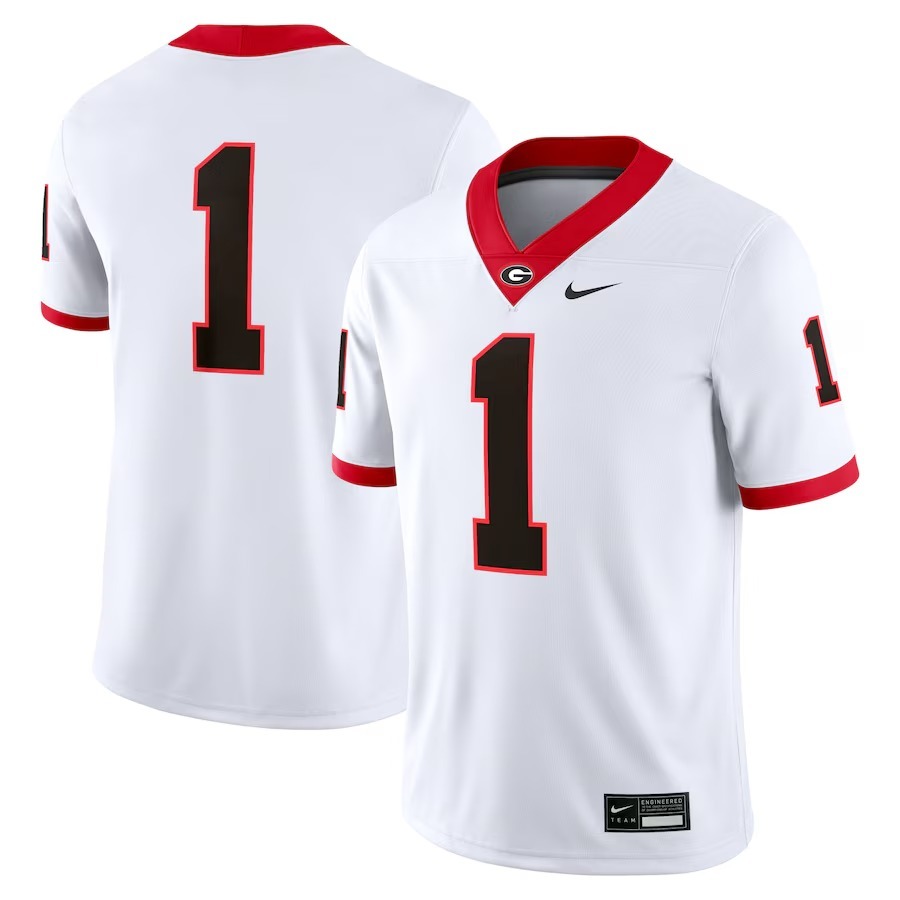 #1 Georgia Bulldogs Nike Game Jersey - White - Jersey