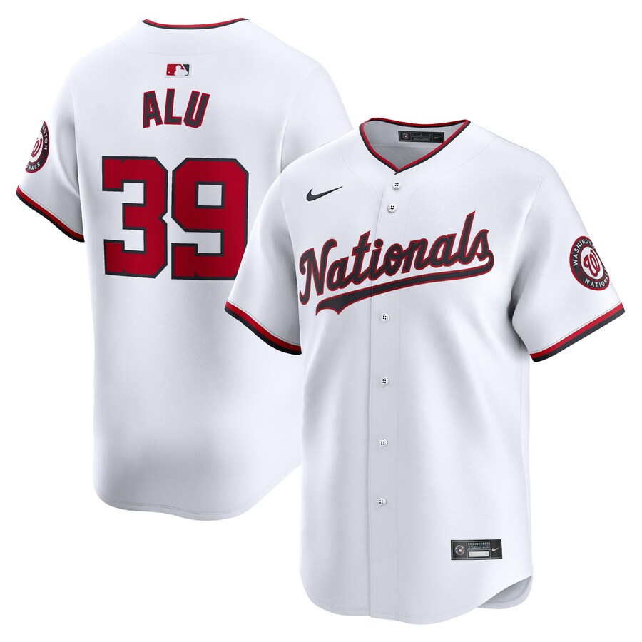 Men's Washington Nationals Jake Alu Nike White Home Limited Player Jersey - Jersey