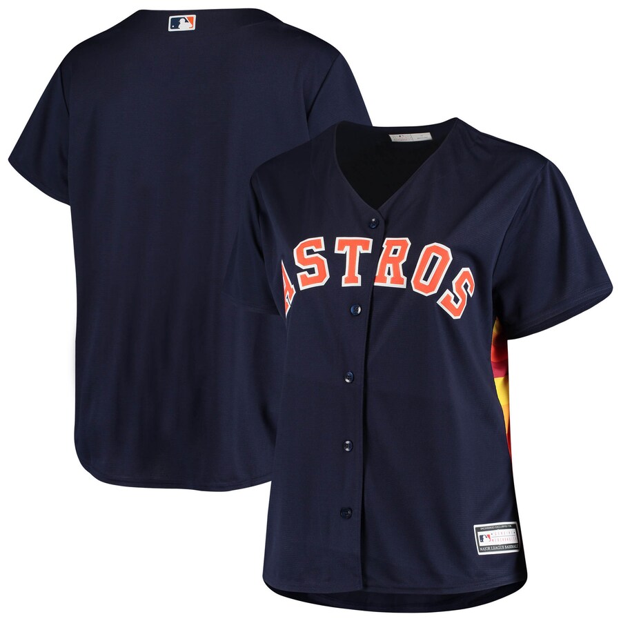 Women's Houston Astros Navy Plus Size Sanitized Replica Team Jersey - Jersey