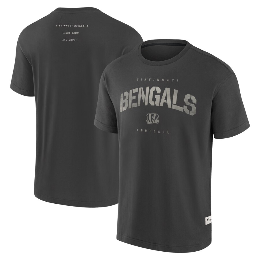 Men's Cincinnati Bengals Fanatics Charcoal Elements Weathered Tonal Future Ground T-Shirt - Jersey