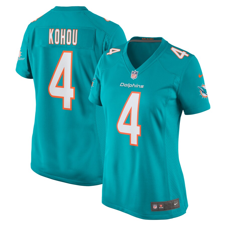 Women's Miami Dolphins Kader Kohou Nike Aqua Game Player Jersey - Jersey