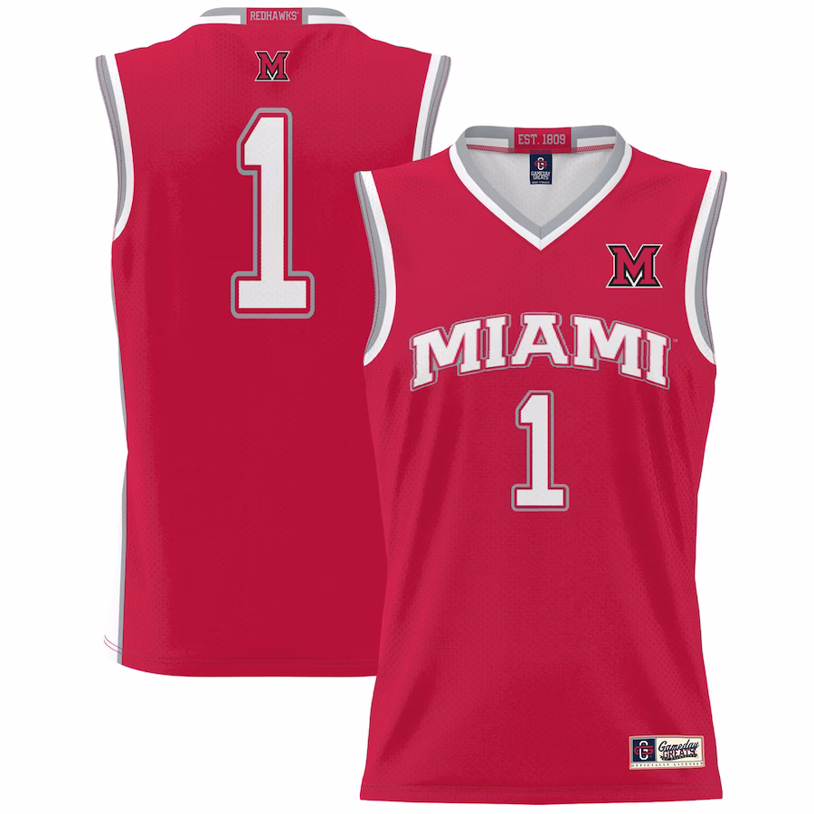 #1 Miami University RedHawks GameDay Greats Lightweight Basketball Fashion Jersey - Red - Jersey