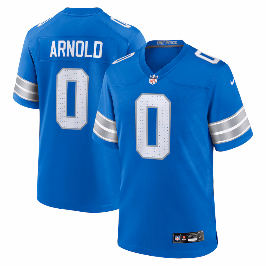 Men's Detroit Lions Terrion Arnold Nike Blue Player Game Jersey - Jersey
