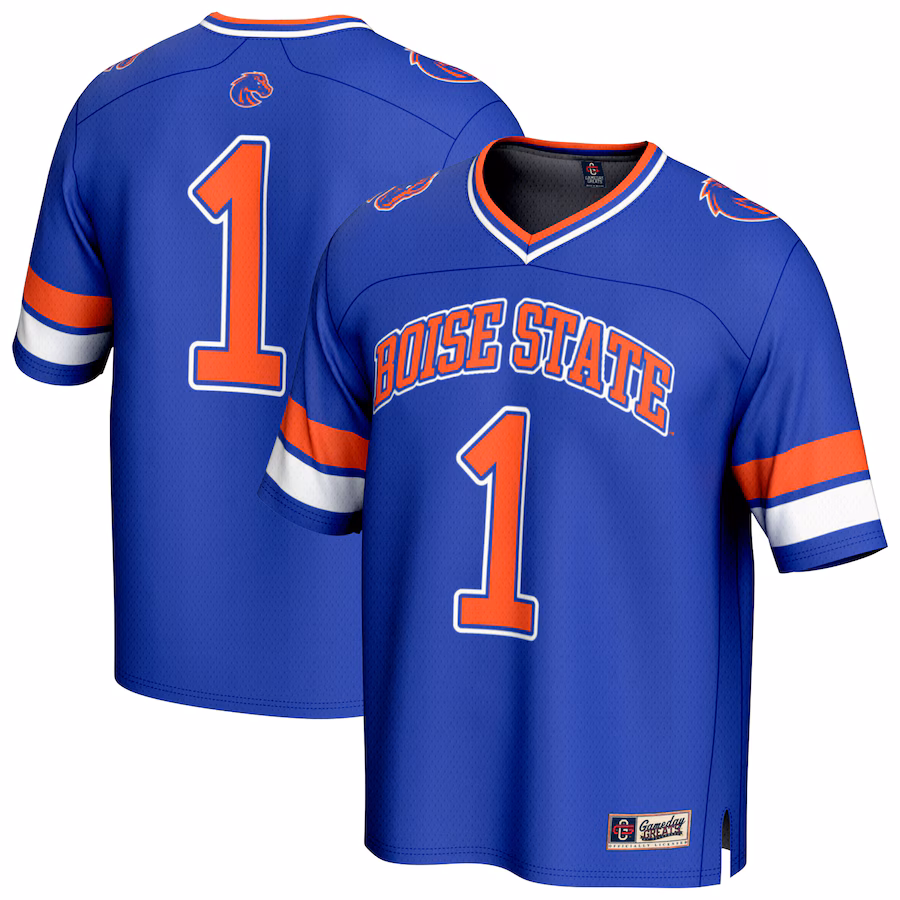 GameDay Greats #1 Royal Boise State Broncos Lightweight Collegiate Football Fashion Jersey - Jersey