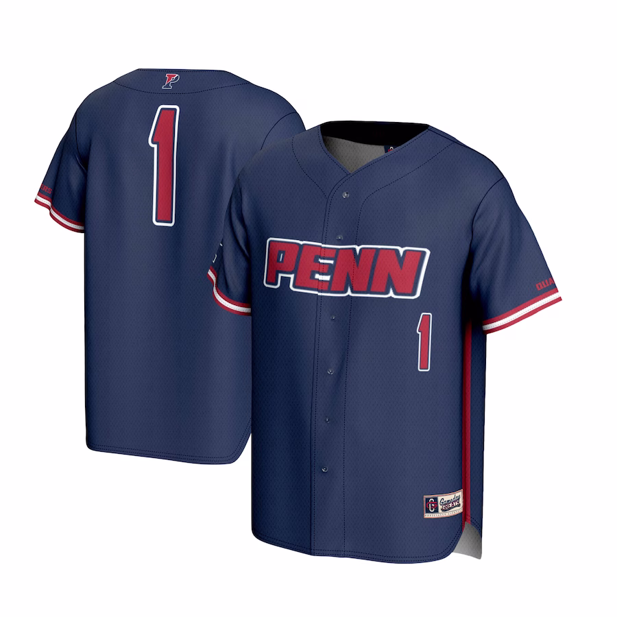 #1 Pennsylvania Quakers GameDay Greats Youth Lightweight Baseball Jersey - Navy - Jersey