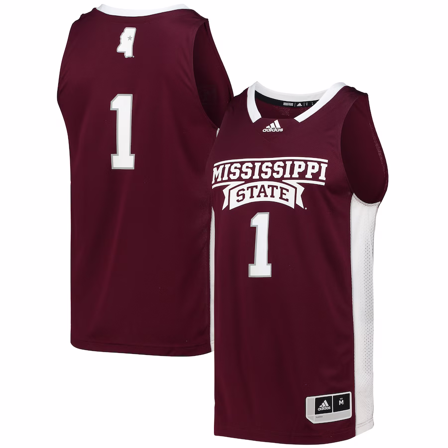 #1 Mississippi State Bulldogs adidas Team Swingman Basketball Jersey - Maroon - Jersey