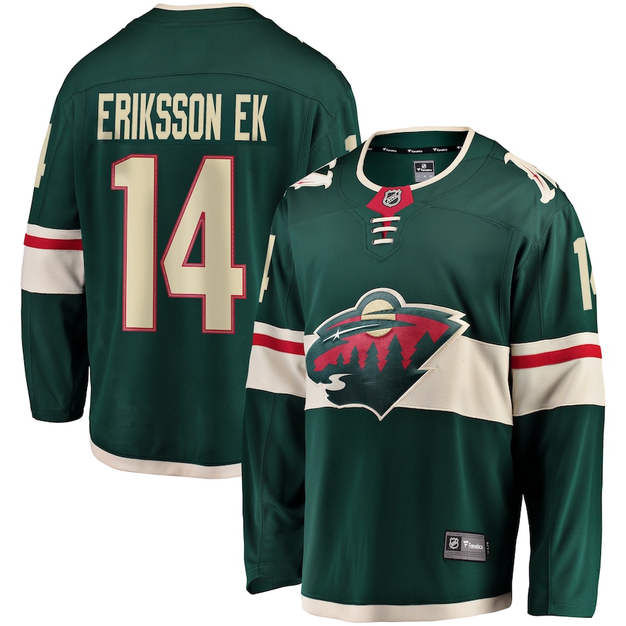 Men's Minnesota Wild Joel Eriksson Ek Fanatics Green Breakaway Jersey - Jersey