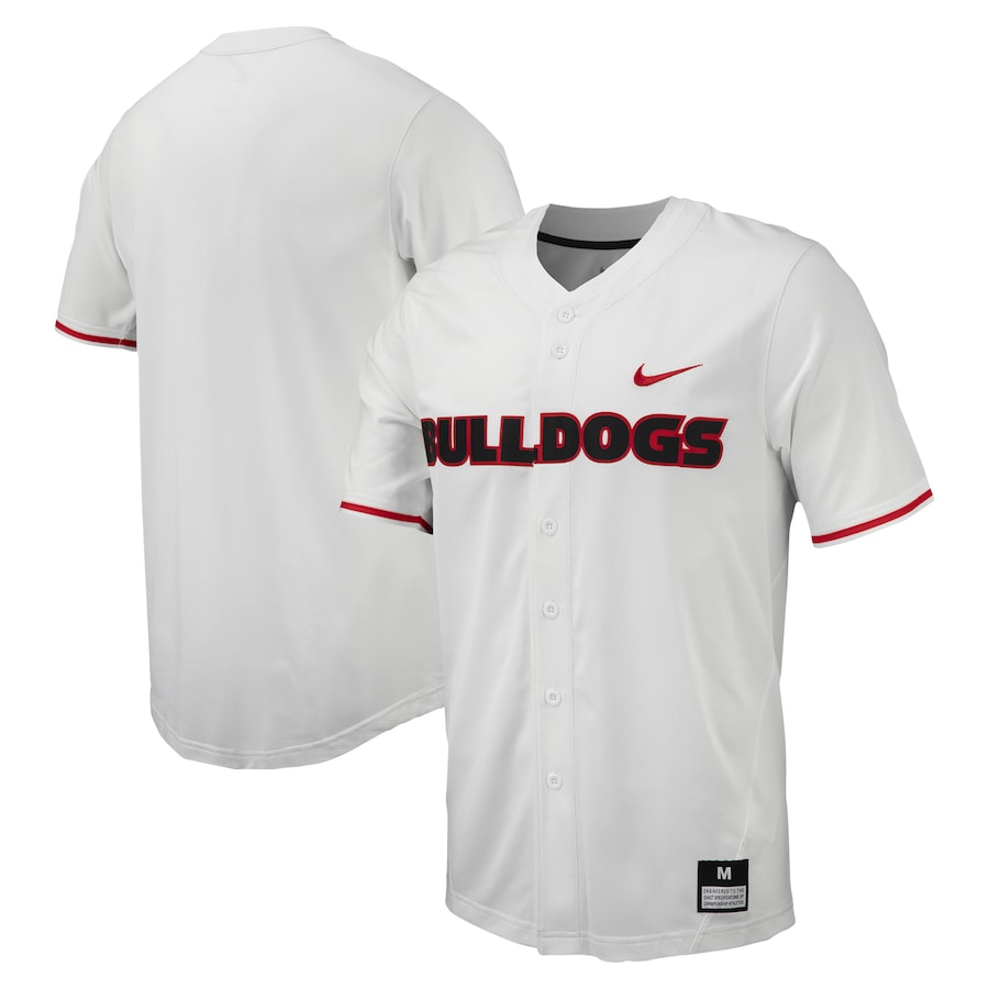 Georgia Bulldogs Nike Replica Full-Button Baseball Jersey - White - Jersey