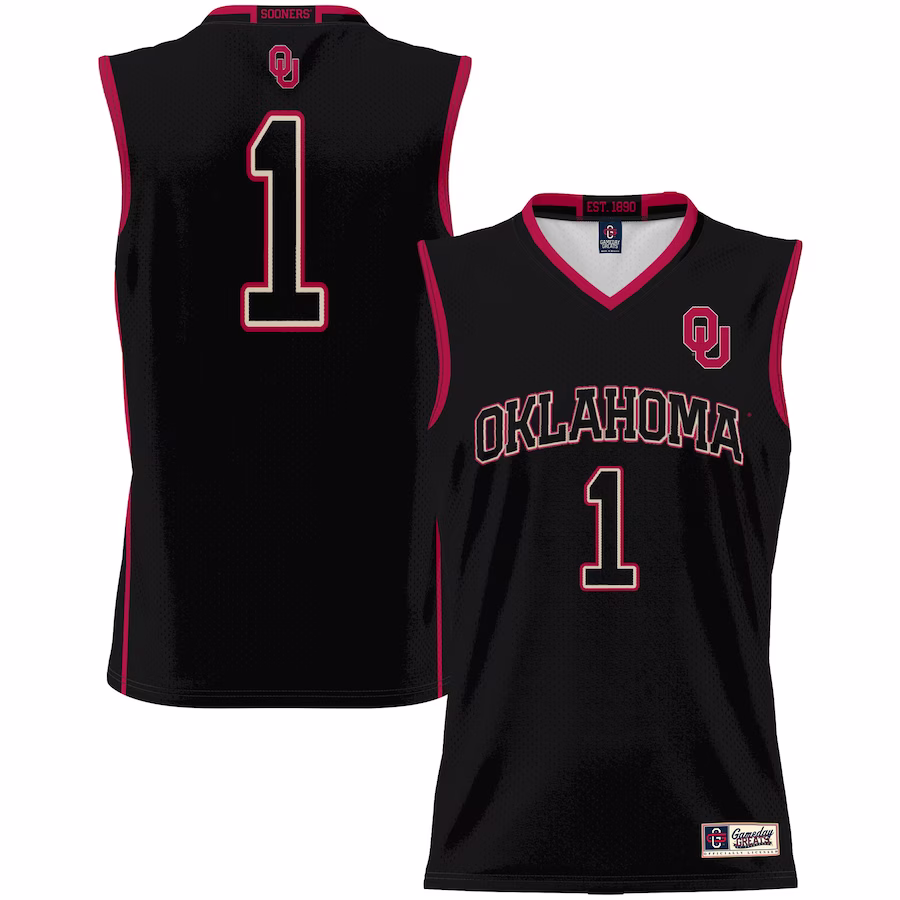 #1 Oklahoma Sooners GameDay Greats Unisex Lightweight Basketball Jersey - Black - Jersey
