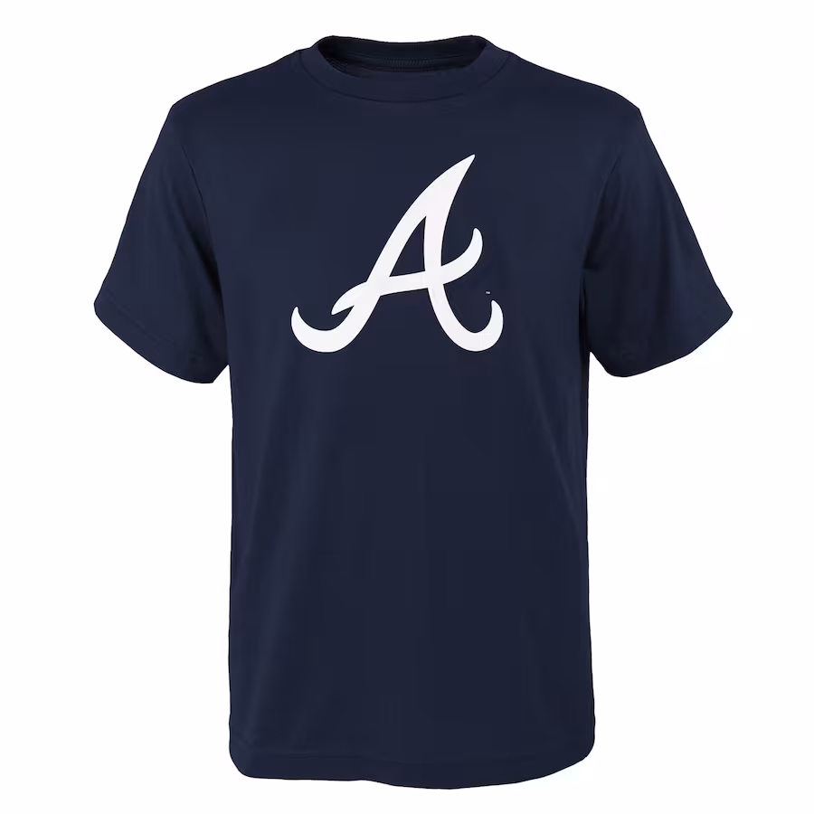 Youth Atlanta Braves Navy Logo Primary Team T-Shirt - Jersey