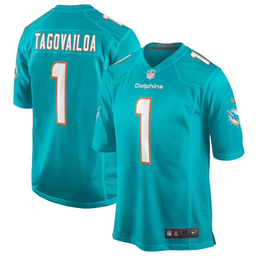 Men's Miami Dolphins Tua Tagovailoa Nike Aqua Game Jersey - Jersey