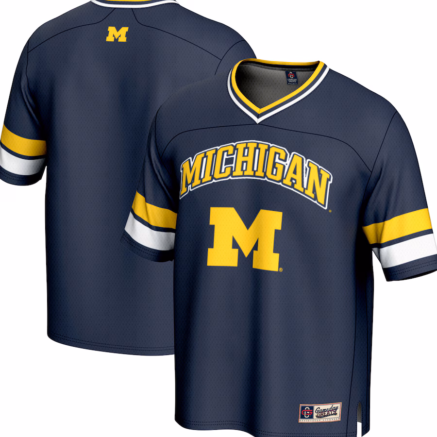 Men's GameDay Greats Navy Michigan Wolverines Spirit Football Jersey - Jersey