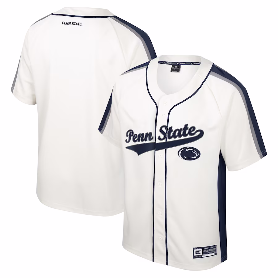 Penn State Nittany Lions Colosseum Ruth Button-Up Baseball Jersey - Cream - Jersey