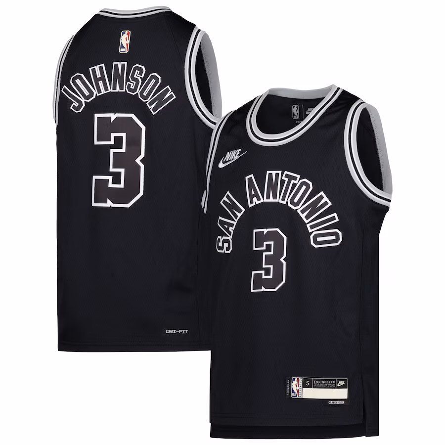 Youth San Antonio Spurs Keldon Johnson Nike Black 2022/23 Swingman Jersey - Classic Edition - Jersey