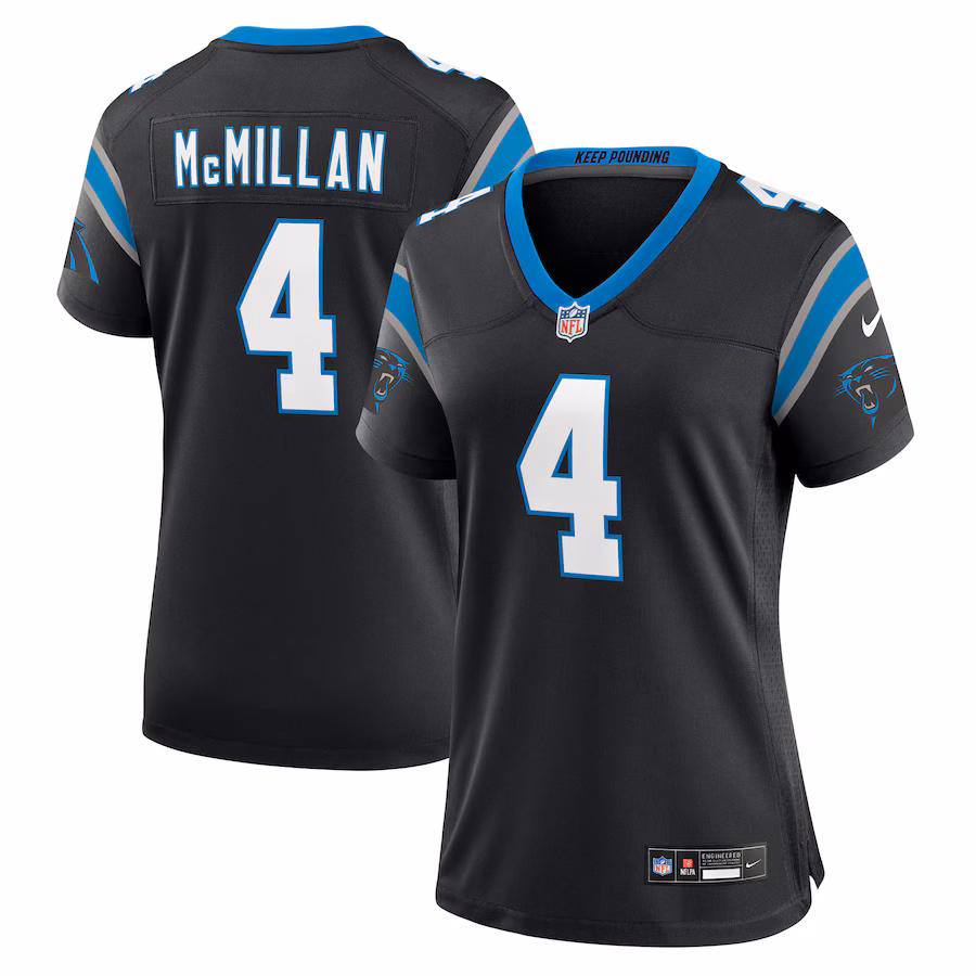 Women's Carolina Panthers Tetairoa McMillan Nike Black Team Game Jersey - Jersey