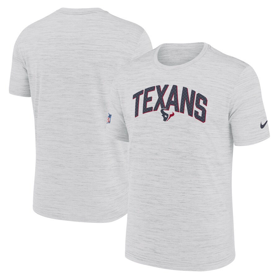 Men's Houston Texans Nike White Sideline Velocity Athletic Stack Performance T-Shirt - Jersey