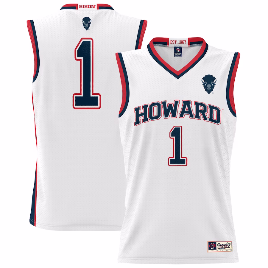 #1 Howard Bison GameDay Greats Youth Lightweight Basketball Jersey - White - Jersey