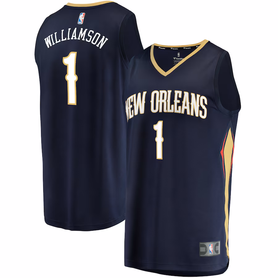 Men's New Orleans Pelicans Zion Williamson Fanatics Navy Replica Fast Break Jersey - Icon Edition - Jersey