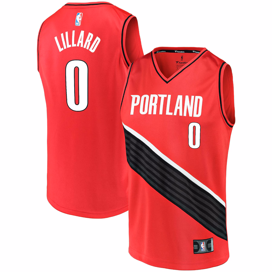 Men's Portland Trail Blazers Damian Lillard Fanatics Red Fast Break Replica Jersey - Statement Edition - Jersey