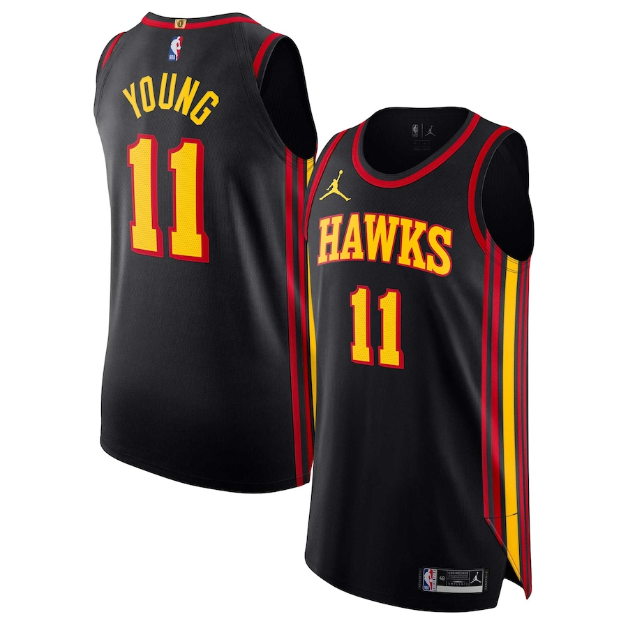 Men's Atlanta Hawks Trae Young Jordan Brand Black Authentic Player Jersey - Statement Edition - Jersey