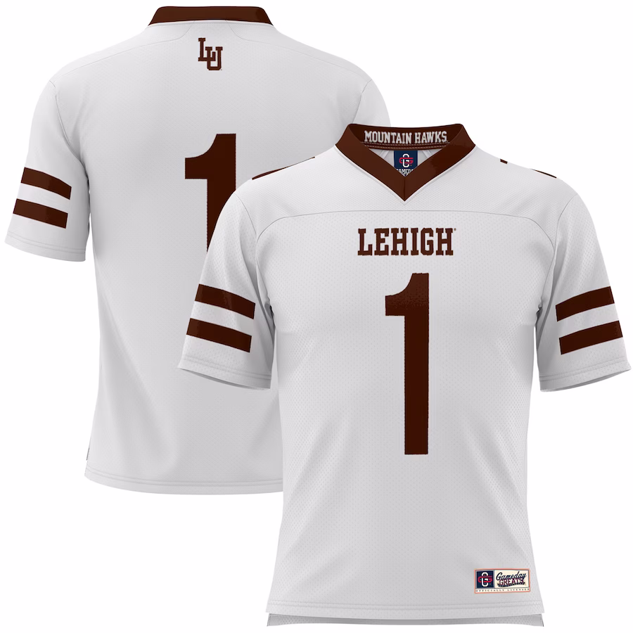 #1 Lehigh Mountain Hawks GameDay Greats Youth Football Jersey - White - Jersey